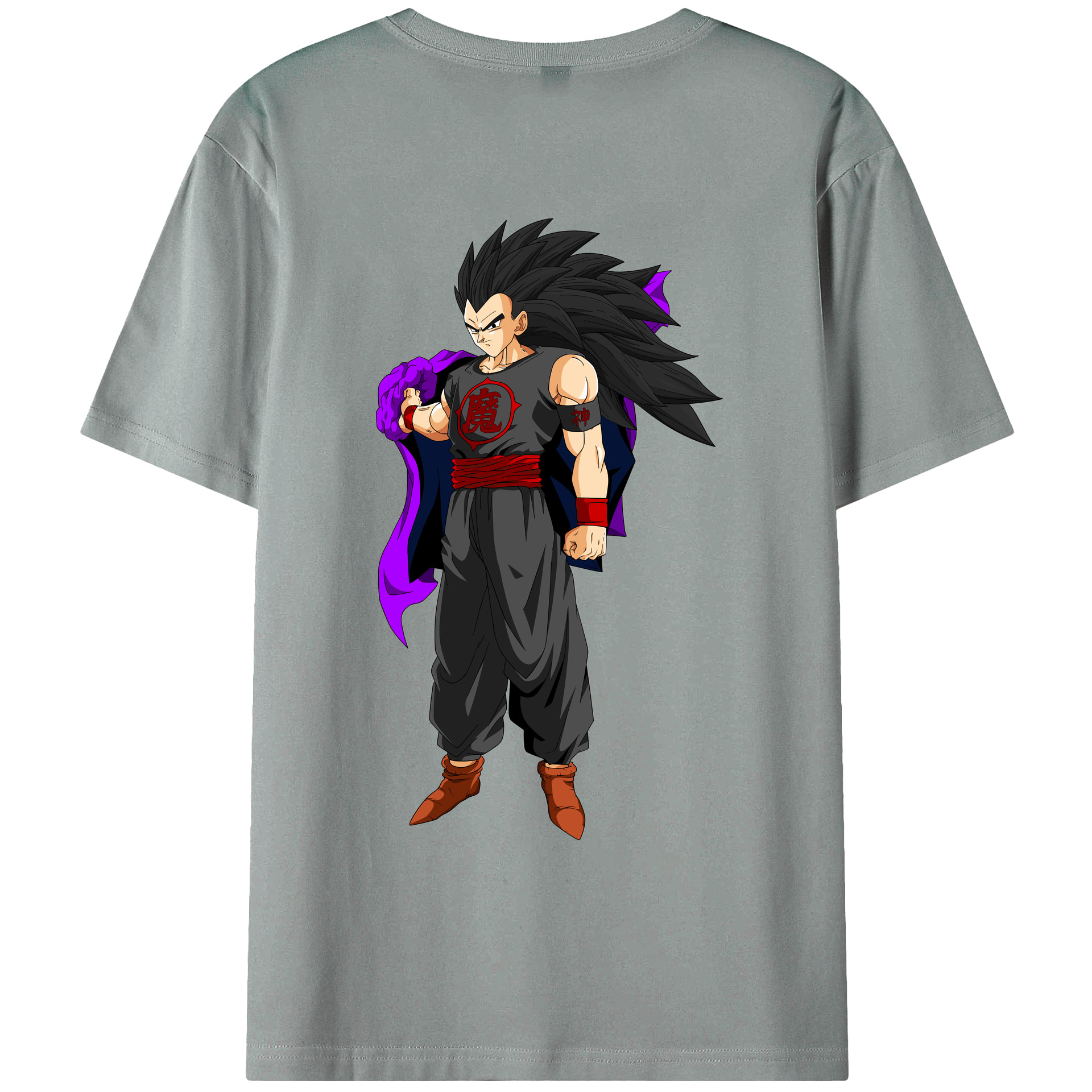 （画像用） ドラゴンボール ベジータ四世（Bejīta Yonsei）DRAGON BALL Vegeta IV 綿100％ メンズ半袖Tシャツ（バックプリント） 通気性